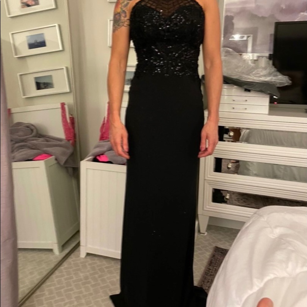 Beautiful brand new black sequin formal gown - tags attached!
